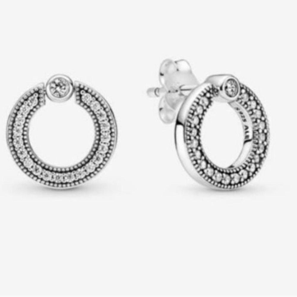 Pandora Sparkling Silver Circle Earrings